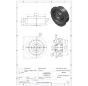 Koło kołnierzowe SPK 125K, Ø 125mm, żeliwo, 1000KG