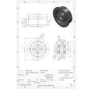 SPK 125K flanged wheel, Ø 125mm, cast iron, 1000KG