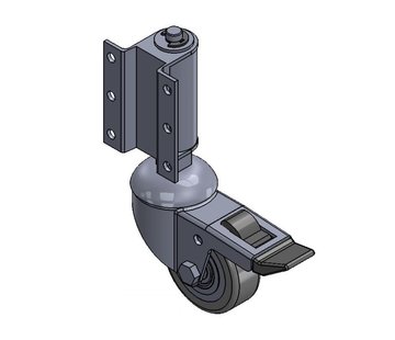 Kółko bramowe / kółko drabinkowe, kółko skrętne z hamulcem Ø 50mm