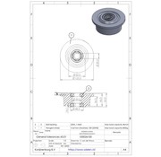 Roda flangeada SPK 100K, Ø 100mm, ferro fundido, 1000KG