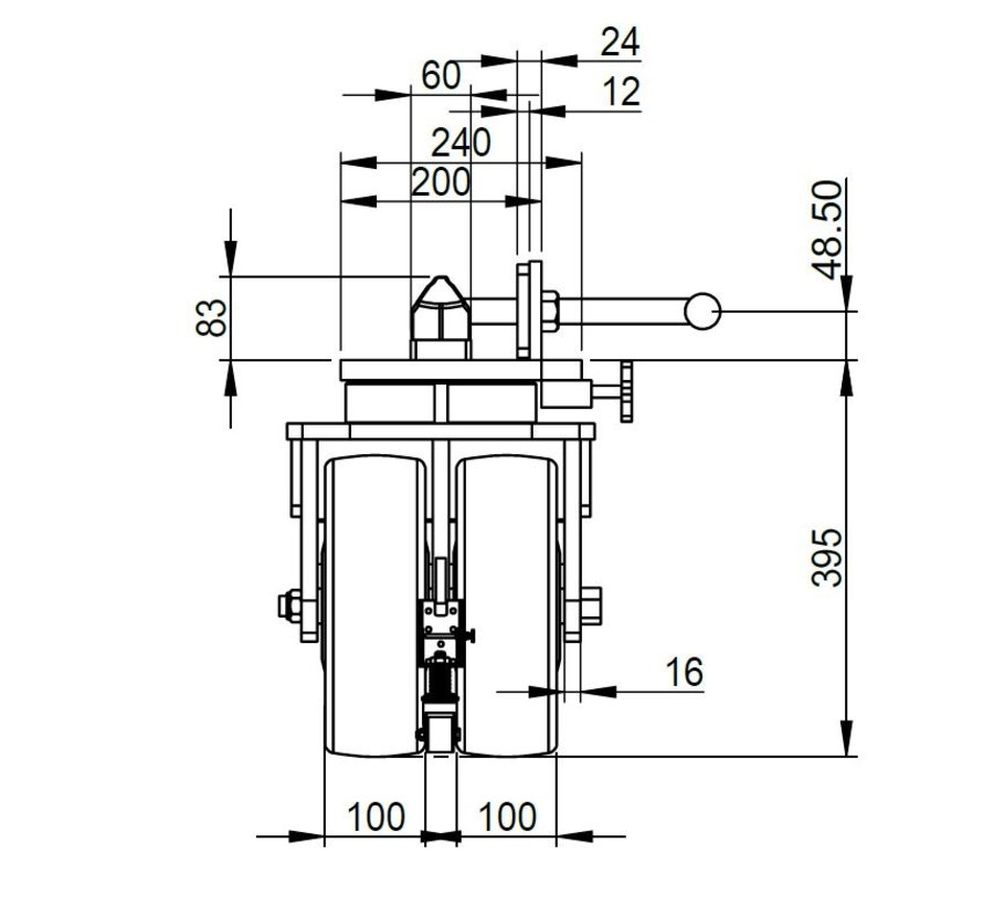 Ensemble de barre de remorquage pliable pour tirer des conteneurs  d'expédition de 25 tonnes -  - Roues et roulettes  Vulkollan