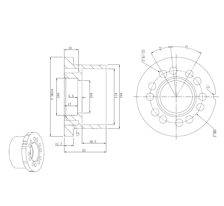 Spurkranzrolle POM 163mm Durchmesser für Achse 20mm für Erntewagen auf Rohrschienensystem auch "Konijnenburg Trompetenrolle" genannt