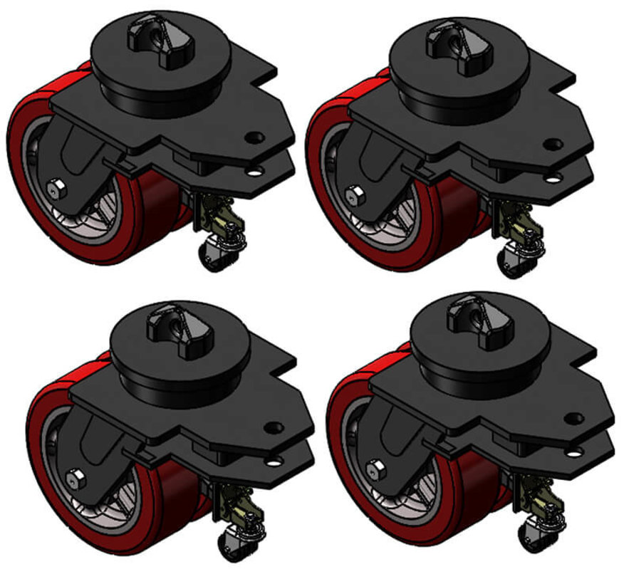 4 x rodas giratórias com encaixe twistlock, para contêiner de transporte móvel caber em peças fundidas de canto