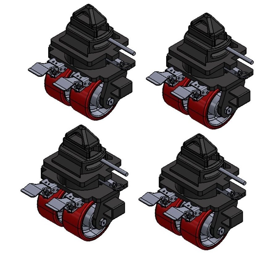 Roulette d'angle pour conteneur ISO 10.000 KG jeu de 4 roulettes pivotantes