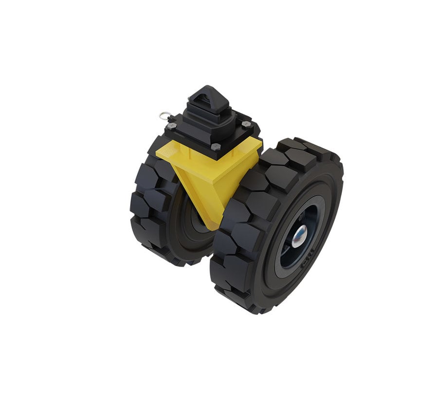 6,000 KG load capacity shipping container castors with wheels for rough terrain