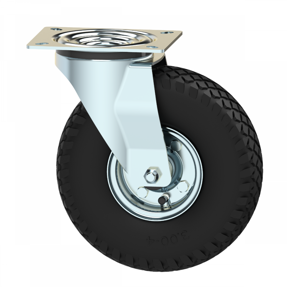 Rodízio giratório Ø 260 x 85mm pneumático Capacidade de carga 150kg