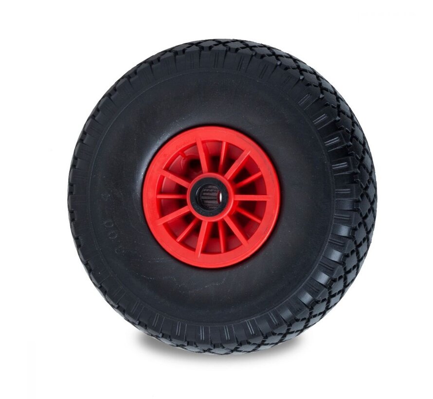 Industrial solid rubber tyre block profile, roller bearing, Wheel-Ø 260mm, 150KG - Copy