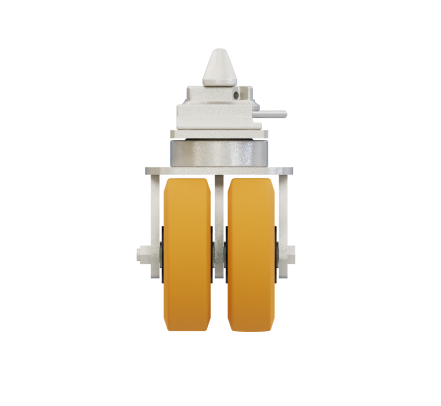 4 ruote piroettanti con raccordo twistlock, FRENI e blocco direzionale per container di spedizione mobile da montare su fusioni angolari