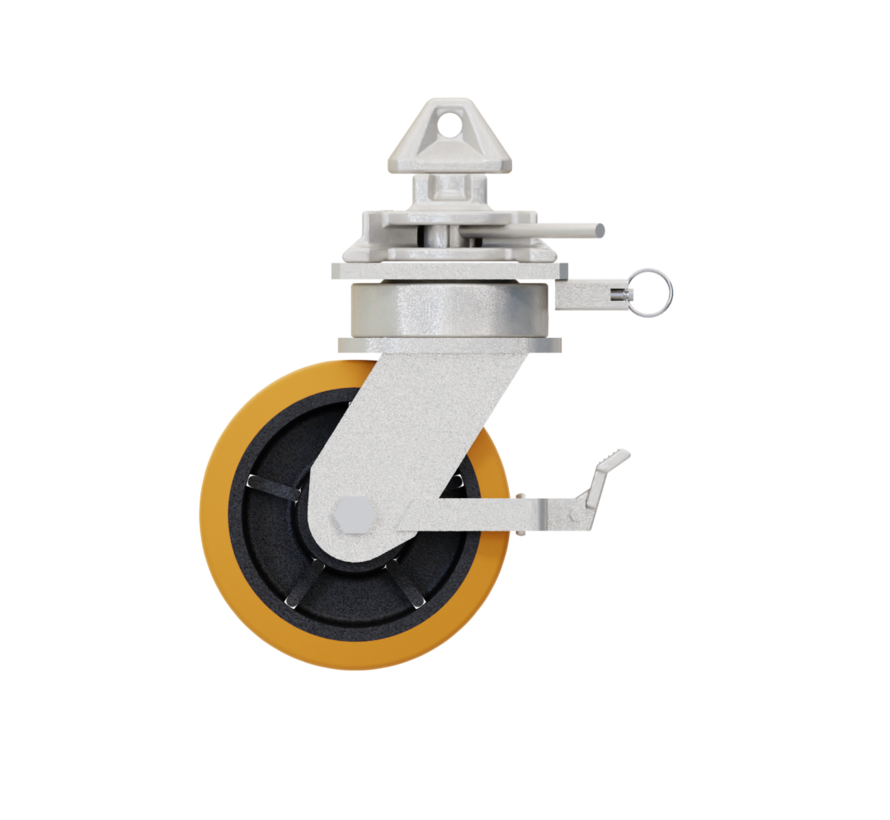 4 x castor wheels with twistlock fitting, BRAKES and Directional-lock for mobile shipping container to fit on corner castings