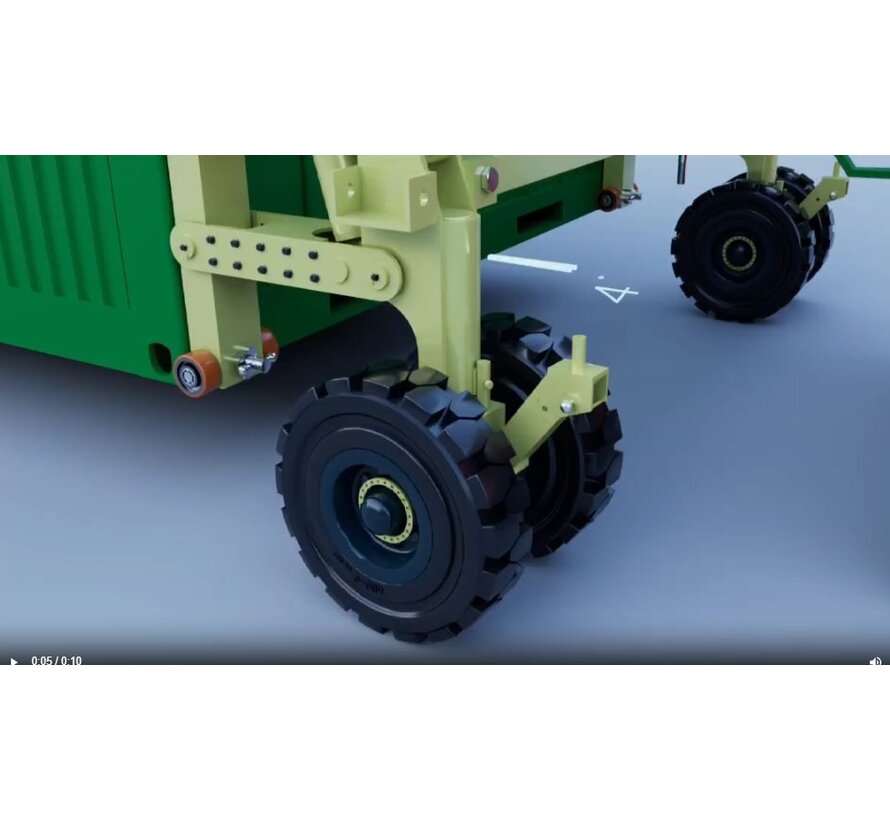 Las ruedas elevadoras para contenedores ISO son ideales para mover y nivelar contenedores de carga ISO de forma rápida y sencilla.