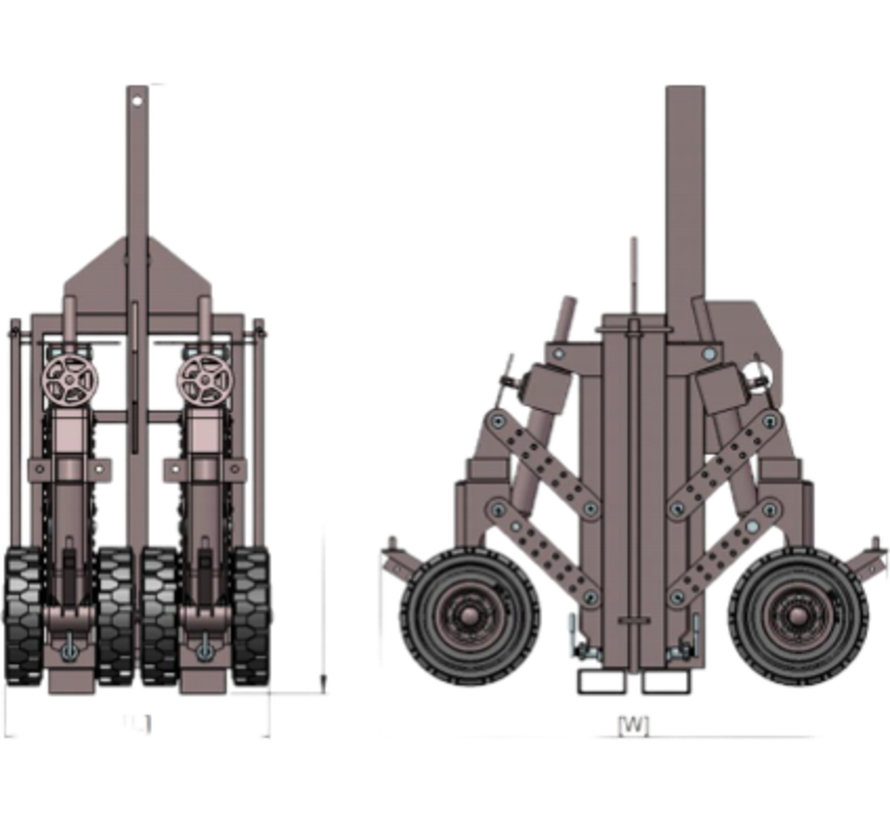 This system can lift and move ISO Container of 30.000KG at 6KM/h