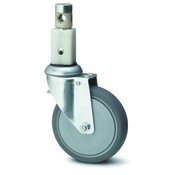 roulette pivotante avec blocage, blocage directionnel, Ø 125 mm, bandage caoutchouc thermoplastique gris non marquant, 100KG