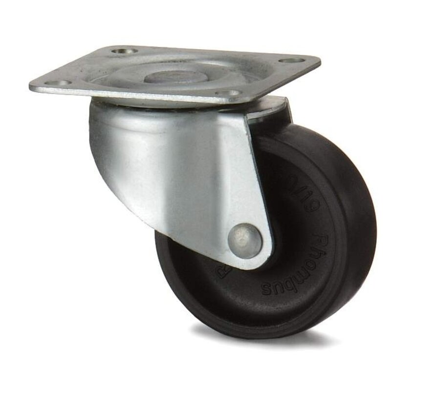 swivel castor, Ø 50 mm, fully polypropylene wheel, 40KG