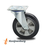 swivel castor, Ø 160 mm, elasticated rubber tyre, 300KG