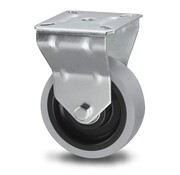fixed wheel, Ø 75 mm, grey non-marking thermoplastic rubber tyre, 60KG