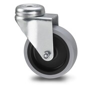 rueda giratoria, Ø 100mm, goma termoplástica gris que no deja marcas, 80KG