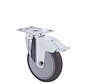 rueda giratoria con freno, Ø 150 mm, neumático de caucho termoplástico gris que no deja marcas, 120KG