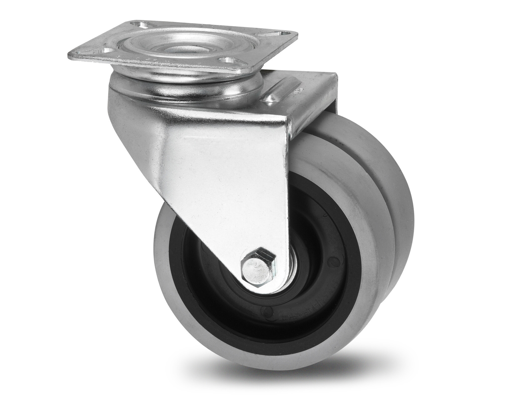 rodízio giratório, Ø 50mm, pneu de borracha termoplástica cinzento que