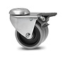 swivel castor with brake, Ø 50 mm, grey non-marking thermoplastic rubber tyre, 80KG