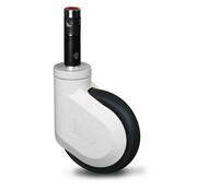 Ruota per letto ospedaliero in gomma termoplastica, cuscinetto a sfere centrale di precisione, Ø ruota 125 mm, 100KG