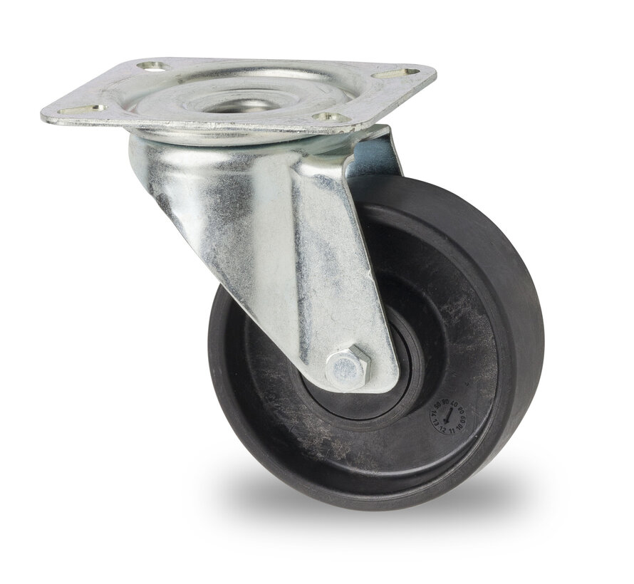 rueda giratoria, Ø100mm, poliamida PA6 reforzada con fibra de vidrio, 150KG