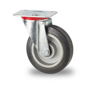 swivel castor, Ø 100 mm, elasticated rubber tyre, 150KG