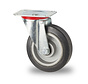 Roulette pivotante, Ø 100 mm, bandage caoutchouc élastique, 160KG