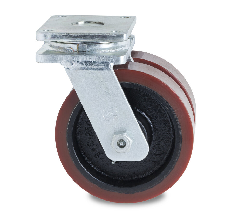swivel castor, Ø 300mm, vulcanised polyurethane tread, 4400KG