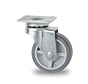 Roulette pivotante, Ø 25mm, Caoutchouc thermoplastique (TPR), gris sans allongement, palier lisse, 15KG