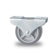 Fixed castor, Ø 40 mm, Thermoplastic rubber (TPR), grey non-stretching, plain bearing, 45KG