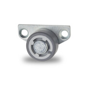 Kółko stałe, Ø 30 mm, guma termoplastyczna (TPR), szare, nierozciągliwe, łożysko ślizgowe, 35 kg