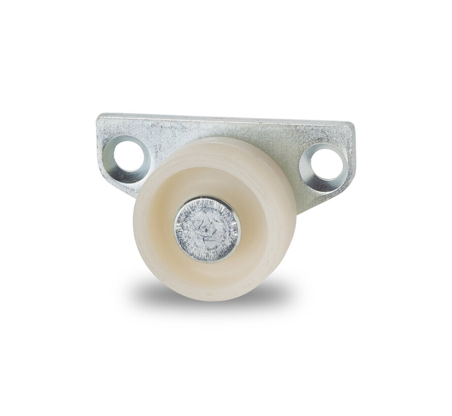 Fixed-wheel castor, Ø 30 mm, fully polypropylene wheel, 40KG
