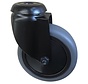 Black swivel castor, Ø 75mm, thermoplastic rubber grey non-marking, 75KG