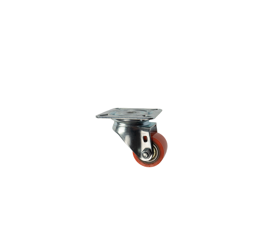 swivel castor with plate fitting, Ø 35 mm, vulcanised polyurethane tyre, 100KG