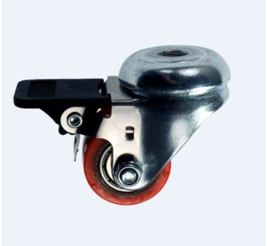 Kółko skrętne z hamulcem, Ø 35 mm, bieżnik z wulkanizowanego poliuretanu, 100 kg