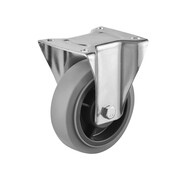 Roda fixa, Ø 160, pneu de borracha termoplástica cinzento que não deixa marcas, 200KG