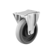 Kółko stałe, Ø 125, szara niebrudząca opona z gumy termoplastycznej, 160 kg