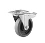 ruota girevole con freno, Ø 125, pneumatico grigio in gomma termoplastica antitraccia, 160KG