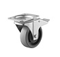 roulette pivotante avec frein, Ø 100, bandage caoutchouc thermoplastique gris non marquant, 120KG