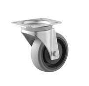 roulette pivotante, Ø 100, bandage caoutchouc thermoplastique gris non marquant, 120KG