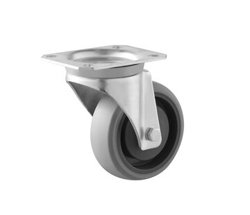 swivel castor, Ø 100, grey non-marking thermoplastic rubber tyre, 120KG