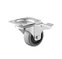 swivel castor with brake, Ø 80, grey non-marking thermoplastic rubber tyre, 100KG