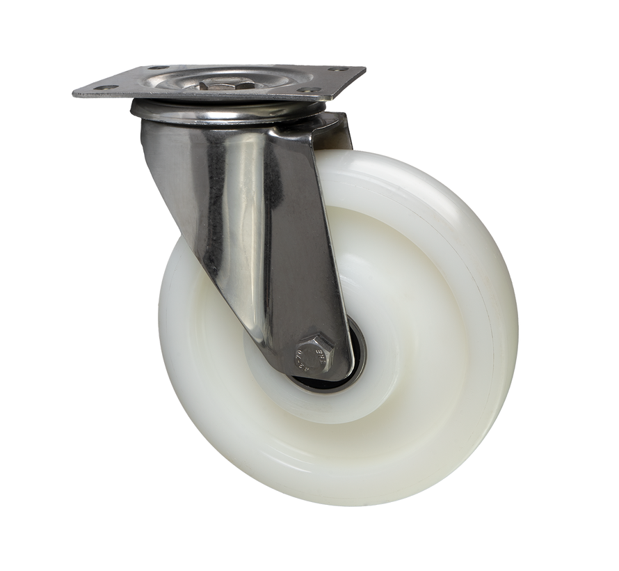 Zestaw kołowy skrętny, Ø 200 mm, koło w całości z poliamidu (PA6), 700 kg