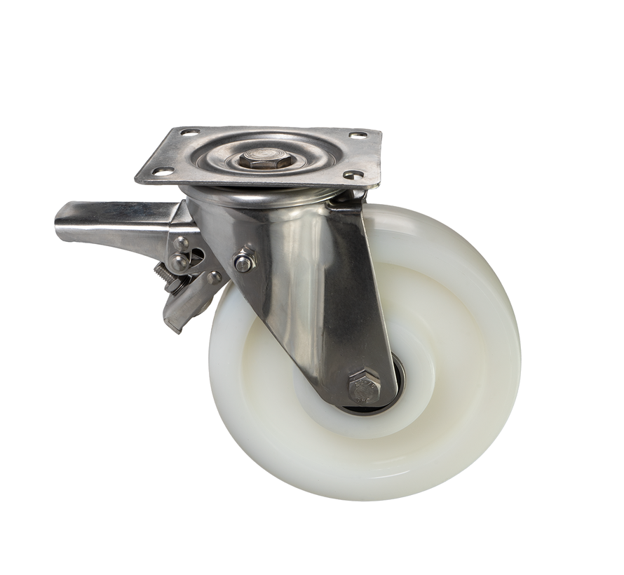 roulette pivotante avec frein, Ø 200mm, roue en polyamide (PA6), 700KG