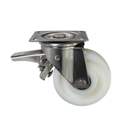 swivel castor with brake, Ø 150 mm, all-polyamide (PA6) wheel, 700KG