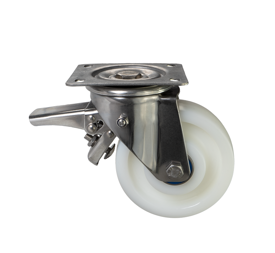 swivel castor with brake, Ø 150 mm, all-polyamide (PA6) wheel, 700KG