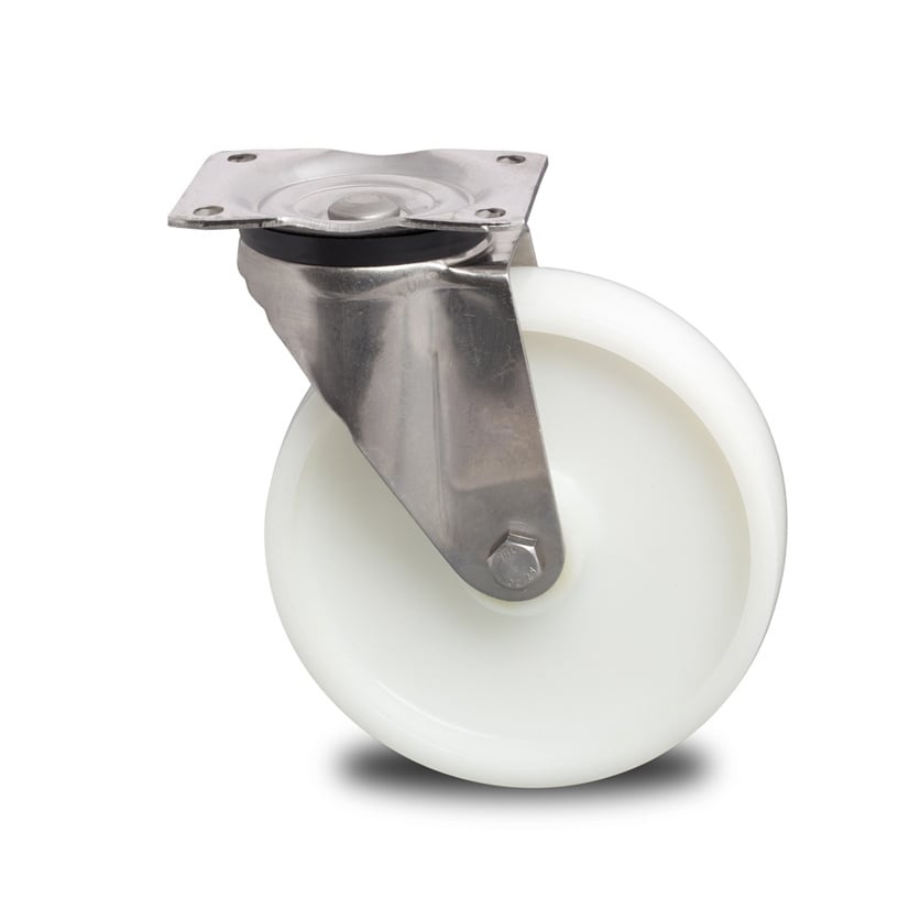 RUOTA DIAMETRO 125X50 IN POLIAMMIDE GRIGIA CON SUPPORTO FISSO - Foto 10