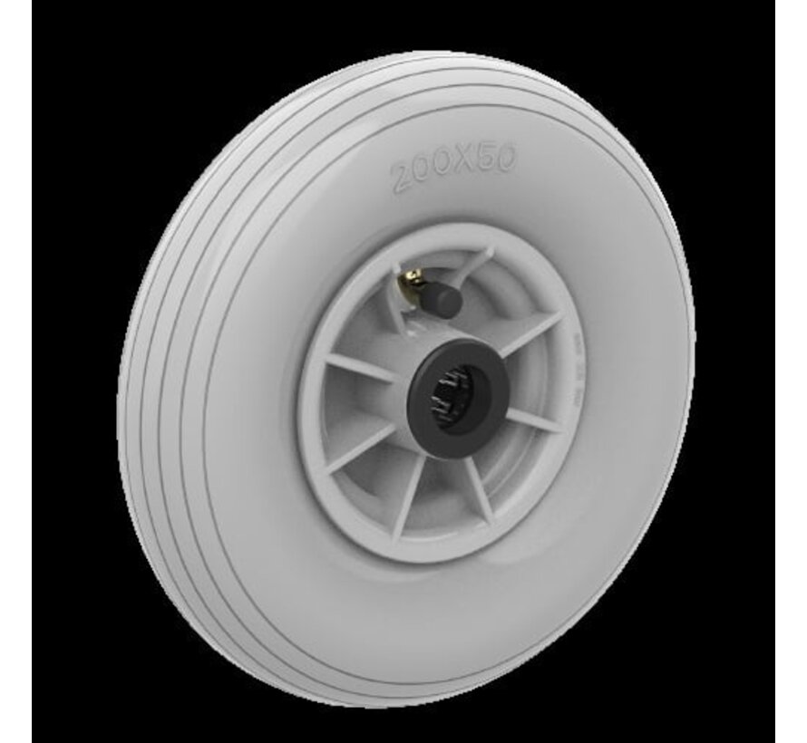 Rad, Ø 200 mm, Luftreifen mit Linienprofil, 60KG