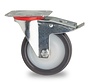 rueda giratoria con freno, Ø 100 mm, poliuretano fundido, 180KG