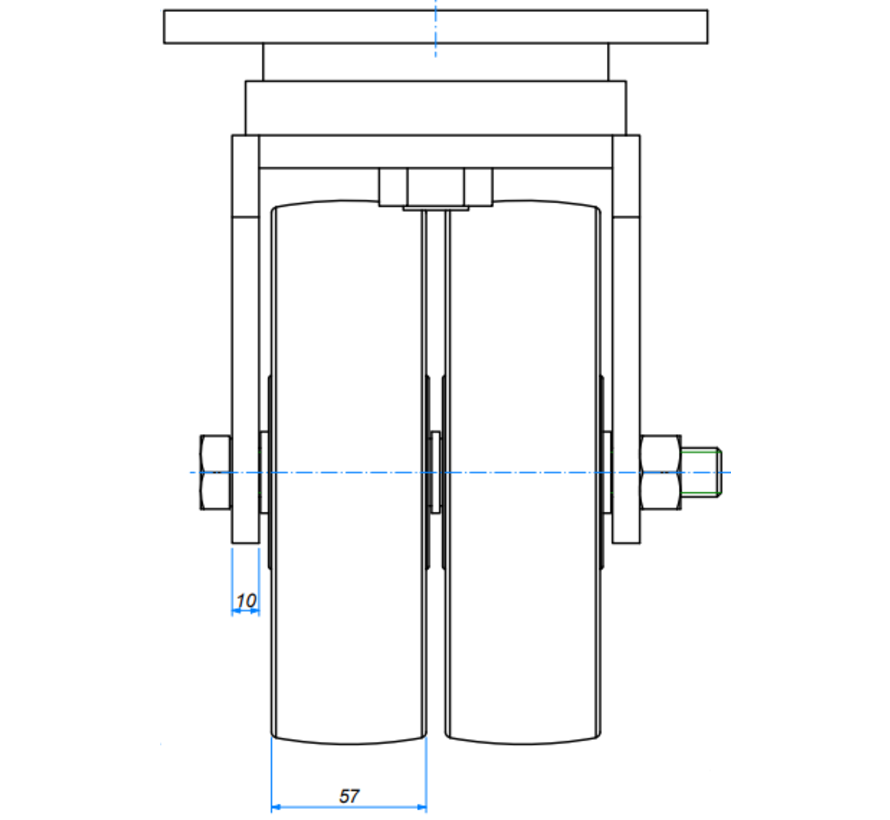 swivel castor, Ø 200mm, nylon (PA6), 1600KG